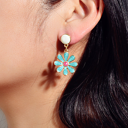 

Women's Earrings Geometrical Wedding Petal Trendy Korean Cute French Boho Earrings Jewelry Blue For Wedding Party Evening Engagement Birthday Beach 1 Pair