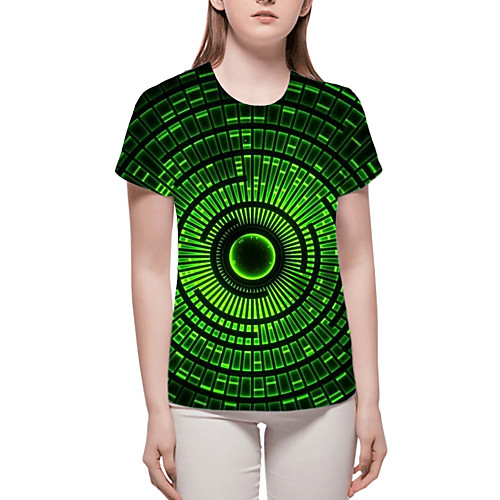 

Women's T-shirt Plus Size Graphic 3D Print Tops - Print Round Neck Loose Basic Daily Spring Summer Rainbow S M L XL 2XL 3XL 4XL 5XL 6XL / Going out