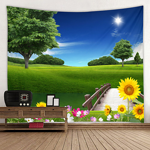 

Green Grass Beauty Printed Tapestry Decor Wall Art Tablecloths Bedspread Picnic Blanket Beach Throw Tapestries Colorful Bedroom Hall Dorm Living Room Hanging