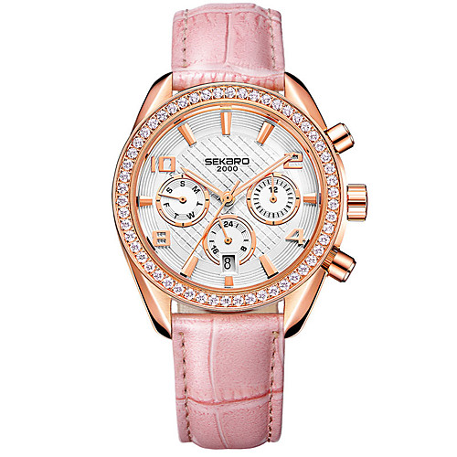 

Women's Mechanical Watch Elegant Fashion Genuine Leather Automatic self-winding White Red Blushing Pink Water Resistant / Waterproof Adorable Lovely Analog