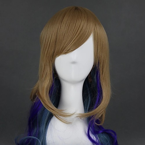 

Cosplay Wig Lolita Curly Cosplay Halloween Asymmetrical With Bangs Wig Long Blonde Synthetic Hair 23 inch Women's Anime Cosplay New Design Mixed Color