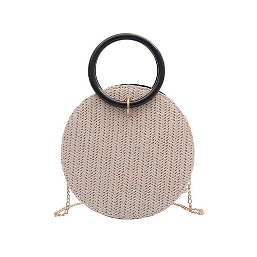 

Women's Straw Crossbody Bag Solid Color White / Khaki