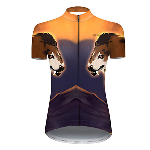 

21Grams Women's Short Sleeve Cycling Jersey Nylon Polyester Black / Yellow Galaxy Animal Bike Jersey Top Mountain Bike MTB Road Bike Cycling Breathable Quick Dry Ultraviolet Resistant Sports Clothing