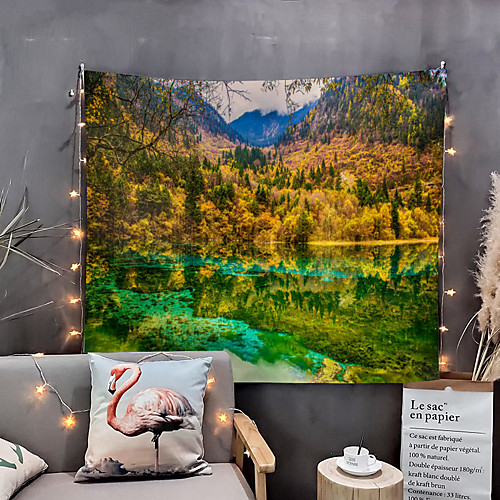 

Home Living Tapestry Wall Hanging Tapestries Wall Blanket Wall Art Wall Decor Forest Tree Blue Sky Cloudy Tapestry Wall Decor