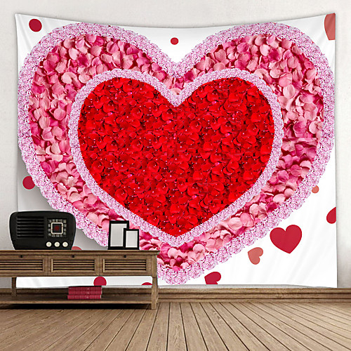 

Heart to Heart Digital Printed Tapestry Decor Wall Art Tablecloths Bedspread Picnic Blanket Beach Throw Tapestries Colorful Bedroom Hall Dorm Living Room Hanging