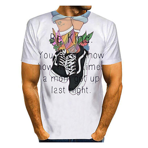 

Men's Graphic Letter Print T-shirt Basic Daily White
