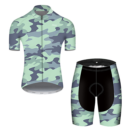 

21Grams Men's Short Sleeve Cycling Jersey with Shorts Camouflage Camo / Camouflage Bike Breathable Sports Patterned Mountain Bike MTB Road Bike Cycling Clothing Apparel / Stretchy