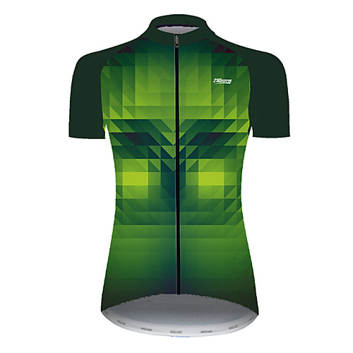 

21Grams Women's Short Sleeve Cycling Jersey Black / Green Bike Top Mountain Bike MTB Road Bike Cycling Breathable Sports Clothing Apparel / Micro-elastic