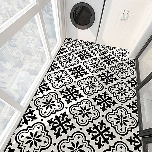 

PVC antiskid twill Print Black French stone floor paste bathroom bedroom living room DIY floor paste