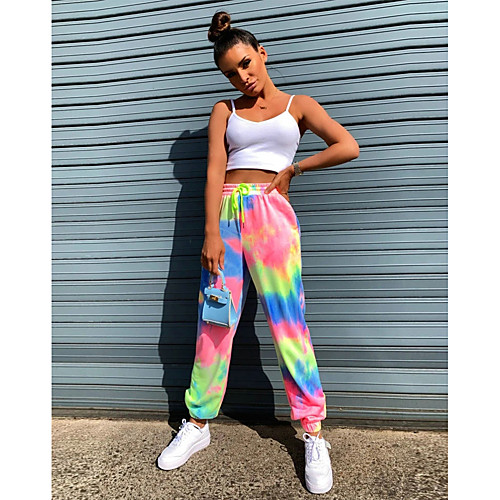 

Women's Basic Daily Chinos Pants - Print Print Rainbow S / M / L