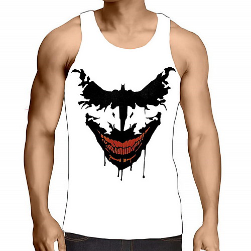 

Men's Graphic Print Tank Top Daily White
