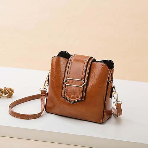 

Women's Zipper PU Crossbody Bag Solid Color Black / Red / Brown