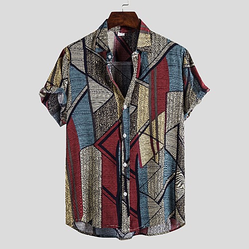 

Men's Shirt Graphic Short Sleeve Daily Tops Rainbow