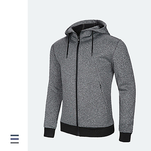 

Men's Full Zip Elastane Track Jacket Hoodie Jacket Running Jacket Running Walking Fitness Thermal / Warm Lightweight Windproof Sportswear Top Long Sleeve Activewear Stretchy