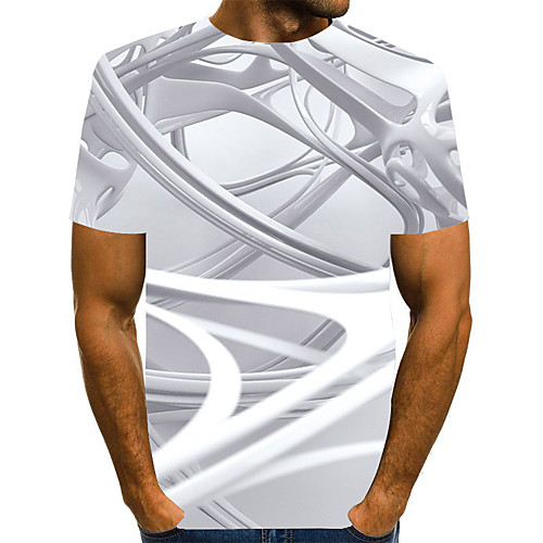 

Men's Graphic Print T-shirt Street chic Exaggerated Daily Going out Rainbow