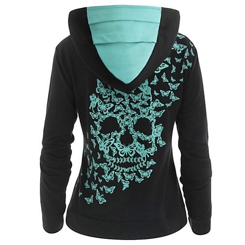 

Women's Hoodie Print Basic Green S M L XL