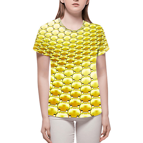 

Women's Tops Graphic 3D Print T-shirt - Print Round Neck Basic Daily Spring Summer Rainbow S M L XL 2XL 3XL 4XL 5XL 6XL