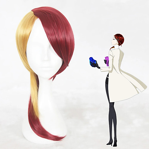 

Cosplay Wig Rutile Land of the Lustrous Straight Cosplay Asymmetrical With Ponytail Wig Long Red Synthetic Hair 16 inch Women's Anime Cosplay Highlighted / Balayage Hair Red