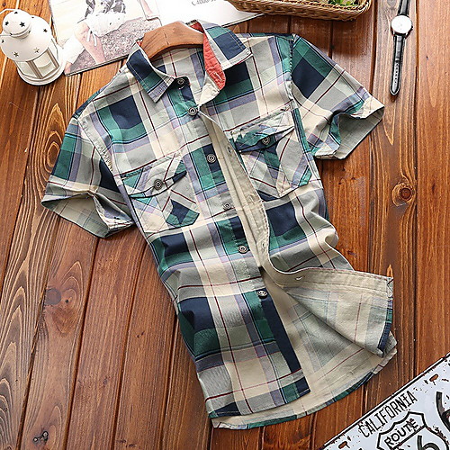 

Men's Plaid Print Shirt Daily Red / Green