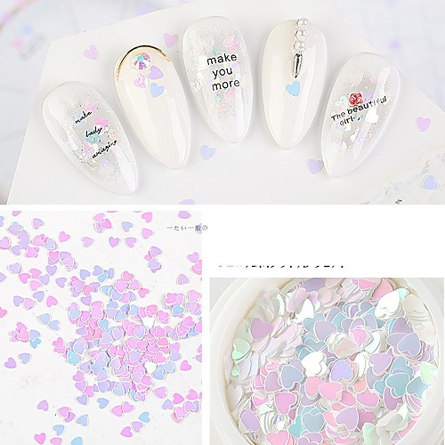 

1 pcs Universal / Water Resistant / Multi Function Plastics Sequins For Finger Nail Creative Heart nail art Manicure Pedicure Party / Evening / Prom / Festival Trendy / Sweet