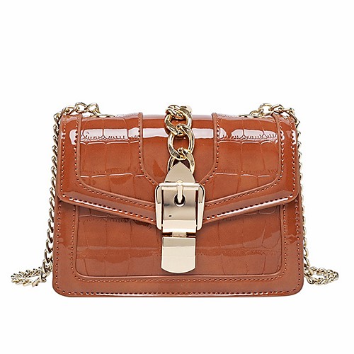 

Women's Zipper PU Crossbody Bag Solid Color Black / Red / Brown