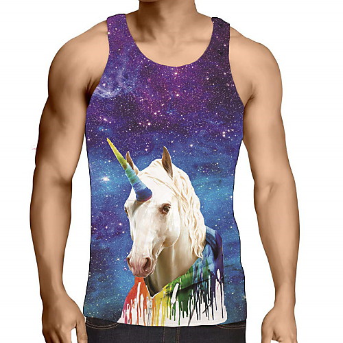 

Men's Graphic Print Tank Top Daily Purple