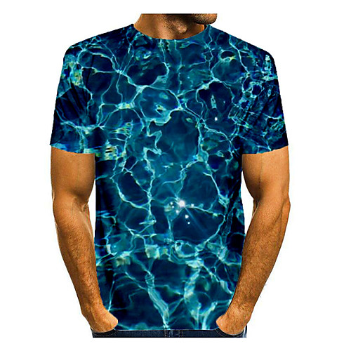 

Men's Graphic Print T-shirt Basic Daily Blue