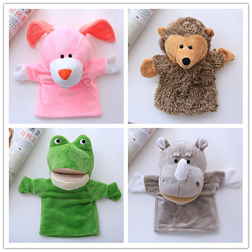 

4 pcs Educational Toy Hand Puppet Stuffed Animal Plush Toy Animal Series Mouse Frog Parent-Child Interaction PP Plush 32cm Imaginative Play, Stocking, Great Birthday Gifts Party Favor Supplies Boys