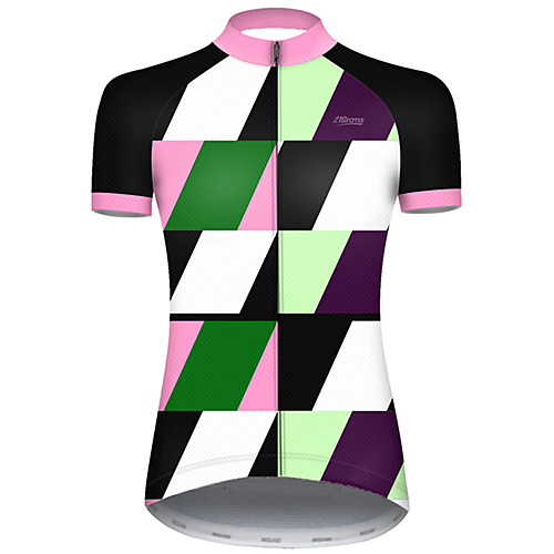 

21Grams Women's Short Sleeve Cycling Jersey Nylon BlackWhite Plaid Checkered Funny Bike Jersey Top Mountain Bike MTB Road Bike Cycling Quick Dry Breathable Sports Clothing Apparel / Micro-elastic