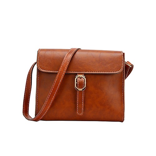 

Women's Zipper PU Crossbody Bag Solid Color Wine / Black / Dark Gray