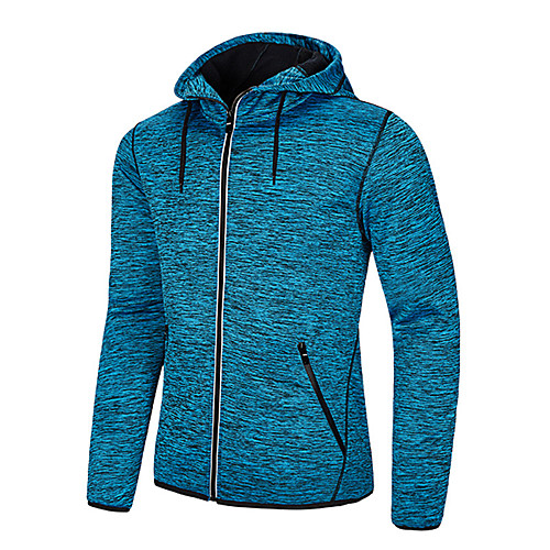 

Men's Full Zip Elastane Track Jacket Hoodie Jacket Running Jacket Running Walking Fitness Thermal / Warm Lightweight Windproof Sportswear Hoodie Top Long Sleeve Activewear Stretchy