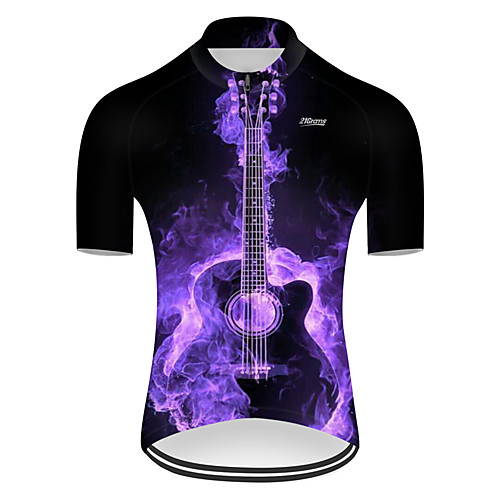 

21Grams Men's Short Sleeve Cycling Jersey Violet Bike Top Mountain Bike MTB Road Bike Cycling Breathable Sports Clothing Apparel / Micro-elastic