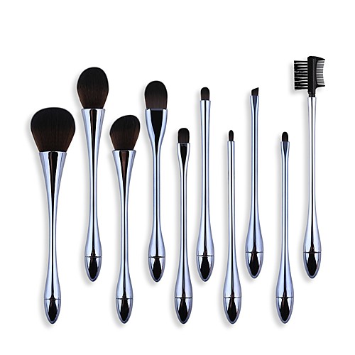

Professional Makeup Brushes 10pcs Soft Full Coverage Artificial Fibre Brush Plastic for Foundation Brush Makeup Brush Set