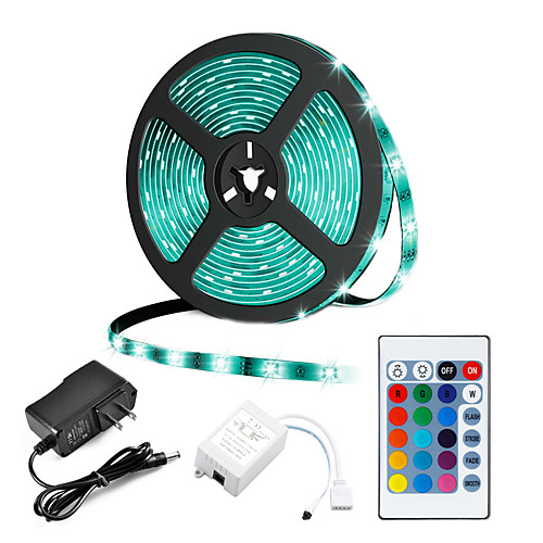 

JIAWEN 5m Flexible LED Strip Lights RGB Tiktok Lights 300 LEDs 3528 SMD 8mm 12 V Remote-Control DC 12 V IP44