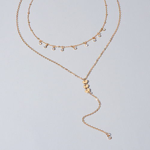 

Women's Necklace Vertical / Gold bar Trendy Korean Fashion Modern Chrome Gold 59.5 cm Necklace Jewelry 2pcs For Wedding Party Evening Engagement Birthday Party Beach