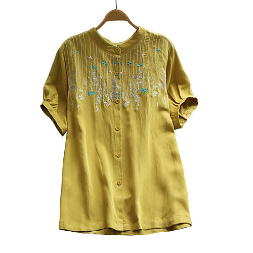 

Women's Floral Blouse Daily White / Yellow