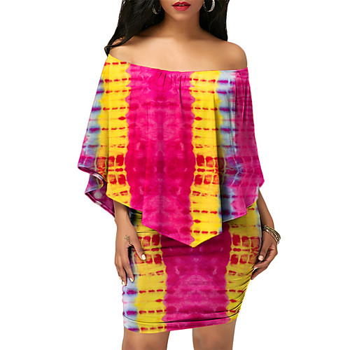 

Women's Basic Blouse - Rainbow, Print Skirt