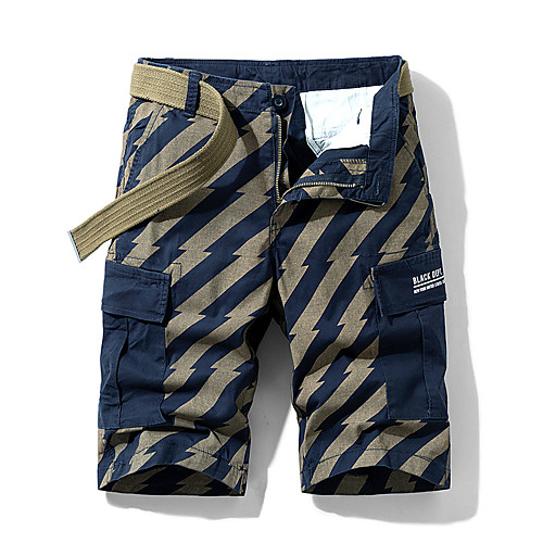 

Men's Basic Daily Slim Cotton Shorts Tactical Cargo Pants - Striped Print Breathable Summer Blue Red Yellow US34 / UK34 / EU42 / US36 / UK36 / EU44 / US40 / UK40 / EU48