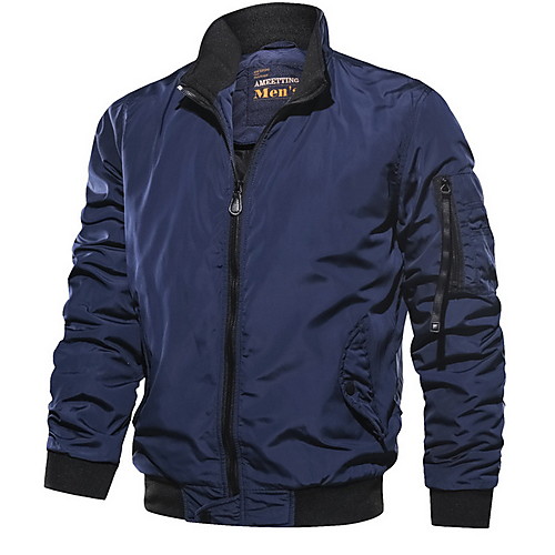 

Men's Jacket Daily Basic Regular Solid Colored Black / Blue / Army Green US32 / UK32 / EU40 / US34 / UK34 / EU42 / US36 / UK36 / EU44