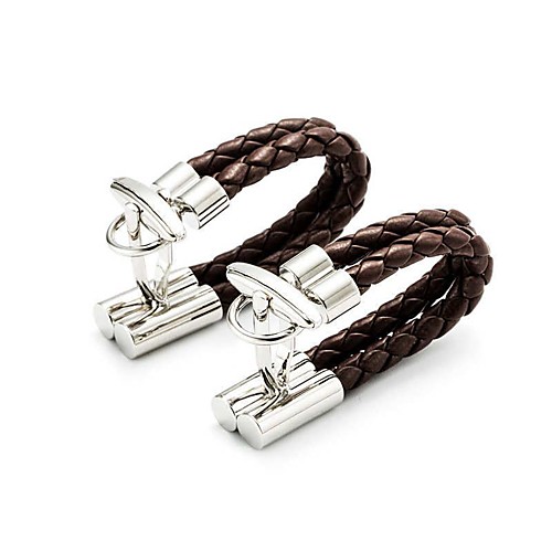 

Men's Cufflinks Braided Casual Brooch Jewelry Coffee For Daily Wear