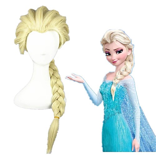 

Cosplay Costume Wig Cosplay Wig Elsa Frozen II Curly Cosplay Halloween Braid Wig Blonde Long Light Blonde Synthetic Hair 20 inch Women's Anime Cosplay Plait Hair Blonde