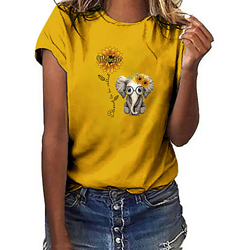 

Women's T-shirt Geometric Tops Round Neck Daily Summer Wine White Black S M XL 2XL 3XL