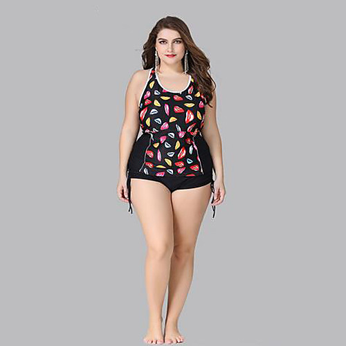 

Women's Bikini Swimwear Swimsuit - Geometric Criss Cross XL XXL XXXL Black