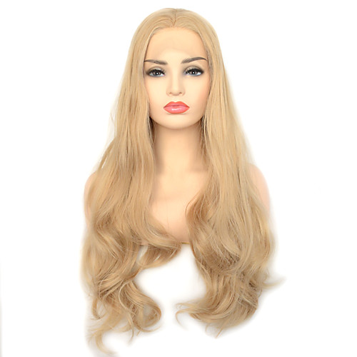 

Mixed Blonde Natural Wave Synthetic Lace Front Wig Heat Resistant Fiber Daily Wearing For Women