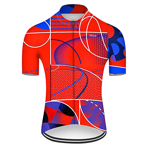 

21Grams Men's Short Sleeve Cycling Jersey Nylon RedBlue Stripes Gradient 3D Bike Jersey Top Mountain Bike MTB Road Bike Cycling Quick Dry Breathable Sports Clothing Apparel / Micro-elastic