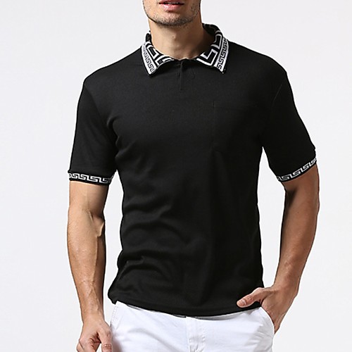 

Men's Polo Solid Colored Short Sleeve Daily Tops White Black