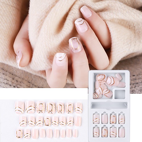 

30 pcsWear Nail Patch False Nail Patch Nail Finished Products Detachable Nail Gradient Jump Color Wear Nail