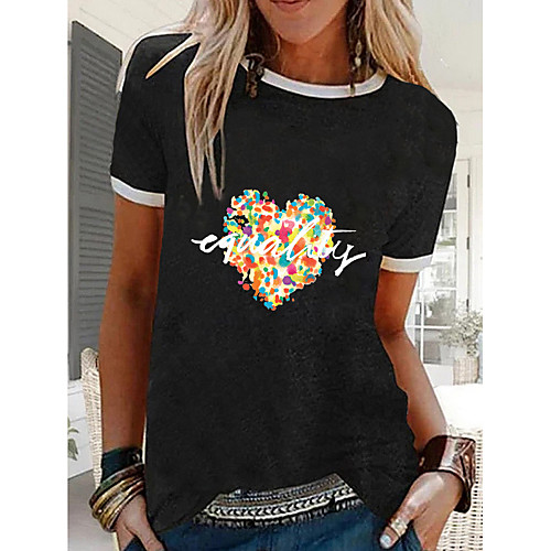 

Women's T-shirt Graphic Tops - Print Round Neck Basic Daily Black M L XL 2XL 3XL