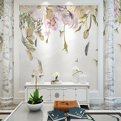

Custom Self-adhesive Mural Wallpaper Hand-painted Flowers Suitable for Bedroom Background Wall Wall Decoration Art