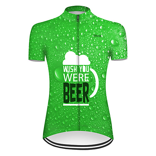 

21Grams Women's Short Sleeve Cycling Jersey Nylon Green Oktoberfest Beer Bike Top Mountain Bike MTB Road Bike Cycling Breathable Sports Clothing Apparel / Micro-elastic